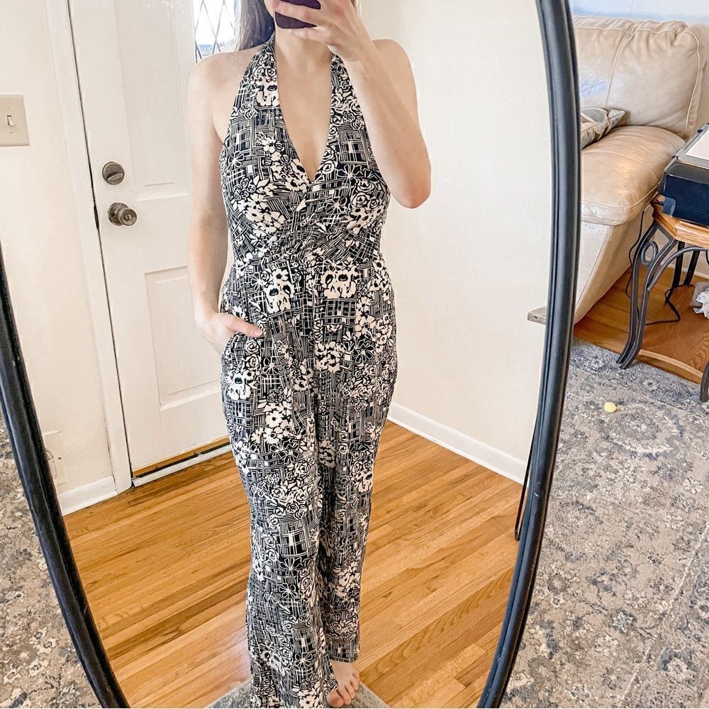 Anthropologie Giovanna Halter Neck Jumpsuit S
